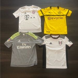 Kids Soccer Jersey Lot Of 4 Sz S Adidas Puma Borussia Dortmund Real Madrid